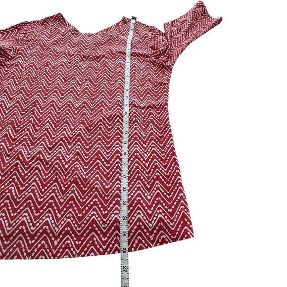 J. McLaughlin Red and White Chevron Top size Large - Picture 5 of 7